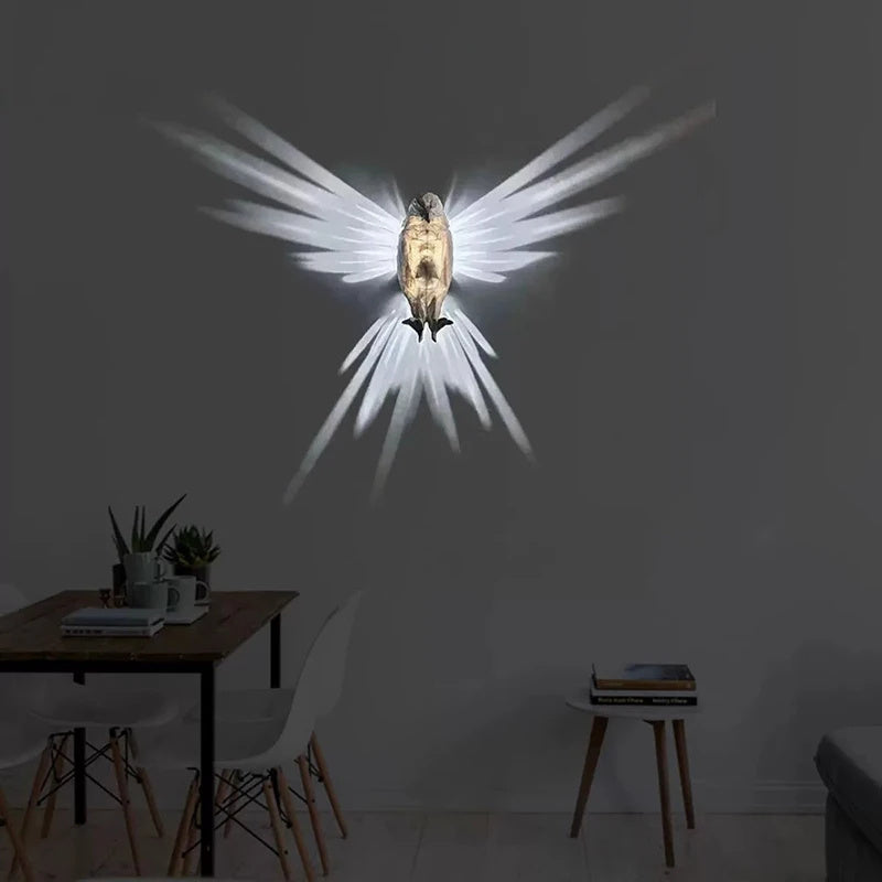 Modern Creative Bird Wall Lamp Owl Eagle Shape Projector Atmosphere Sconce Light 3D Print Body Animal Lighting Lustre Home Decor - Voltora Hub