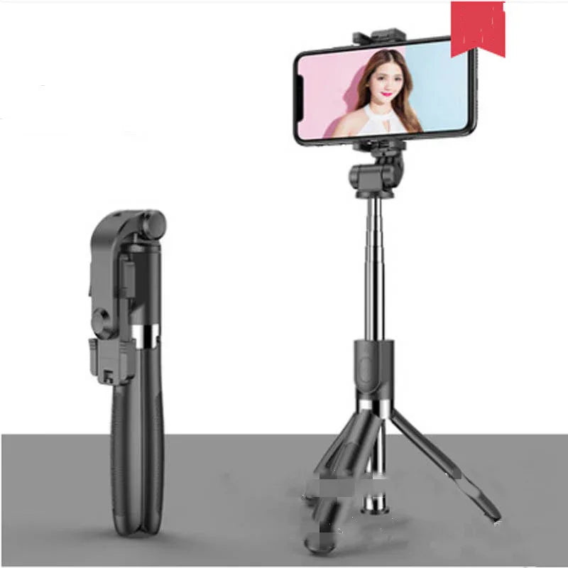Compatible with Apple, Tripod Selfie Stick Mobile Universal Live Triangle Bracket One Bluetooth Selfie Artifact - Voltora Hub