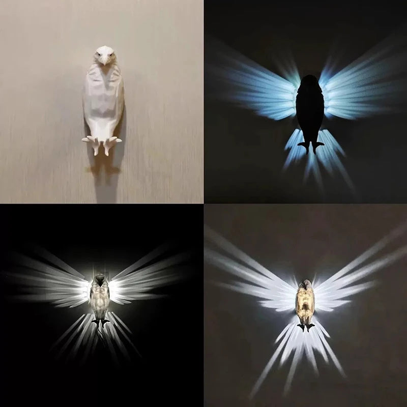 Modern Creative Bird Wall Lamp Owl Eagle Shape Projector Atmosphere Sconce Light 3D Print Body Animal Lighting Lustre Home Decor - Voltora Hub