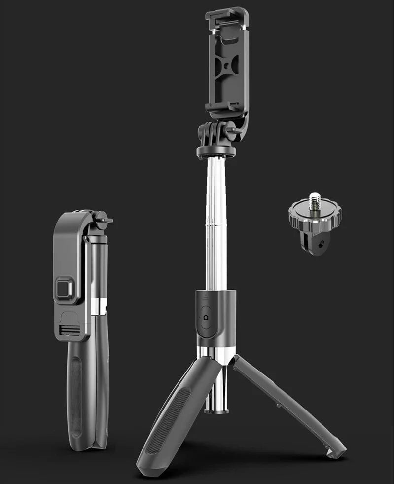 Compatible with Apple, Tripod Selfie Stick Mobile Universal Live Triangle Bracket One Bluetooth Selfie Artifact - Voltora Hub