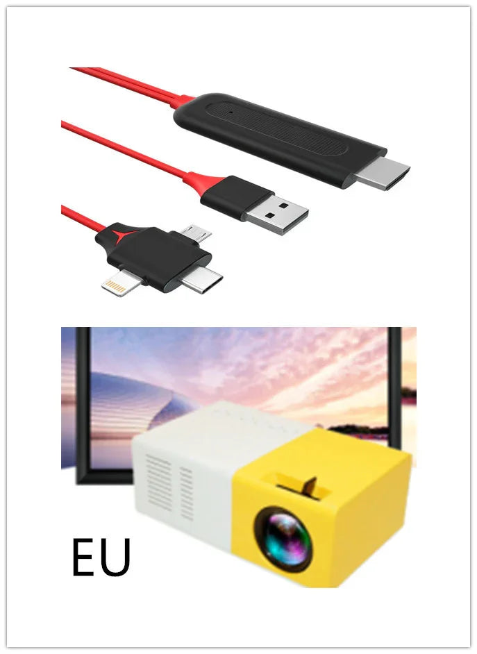 Portable Projector 3D Hd Led Home Theater Cinema HDMI-compatible Usb Audio Projector Yg300 Mini Projector - Voltora Hub
