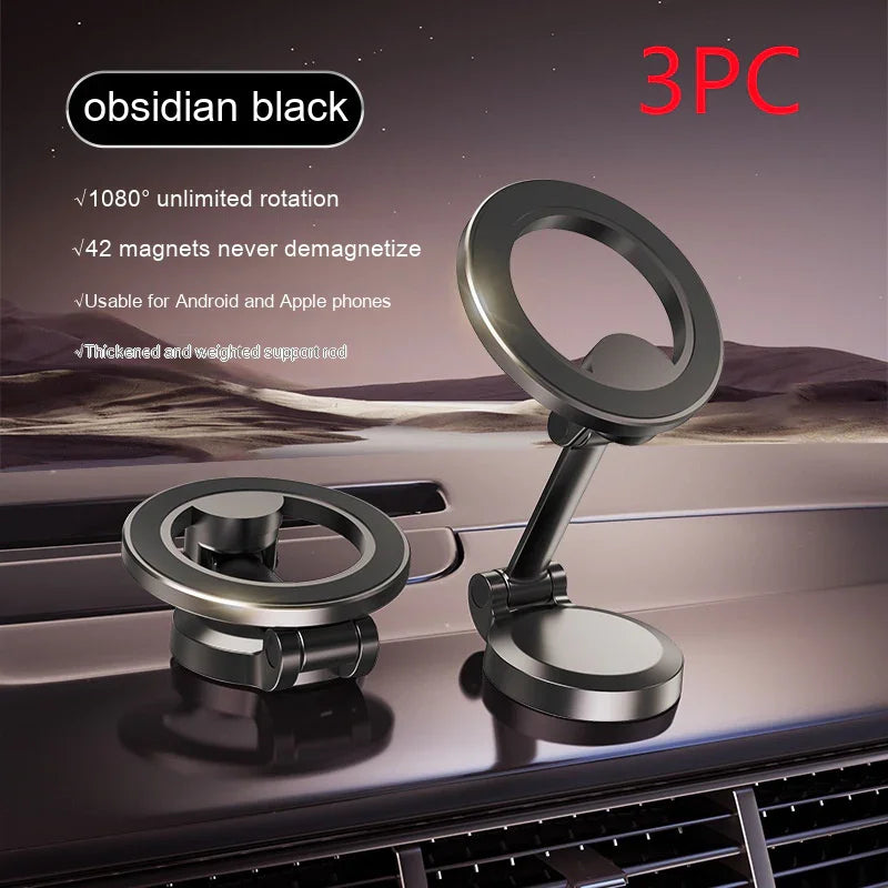 Magnetic Car Phone Mount All-Metal Foldable Phone Holder For Car Strongest Magnet Dashboard Phone Mount For Phone - Voltora Hub