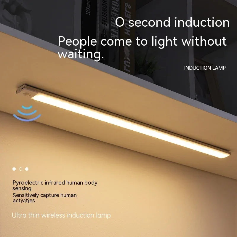Smart Infrared Sensor Lamp Wireless Magnetic Long Cabinet Light With Rechargeable Hallway Wardrobe - Voltora Hub