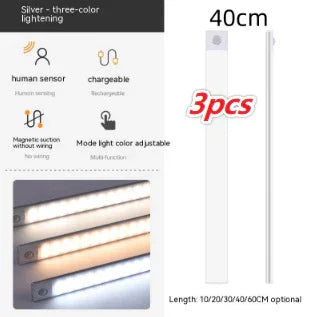 Smart Infrared Sensor Lamp Wireless Magnetic Long Cabinet Light With Rechargeable Hallway Wardrobe - Voltora Hub