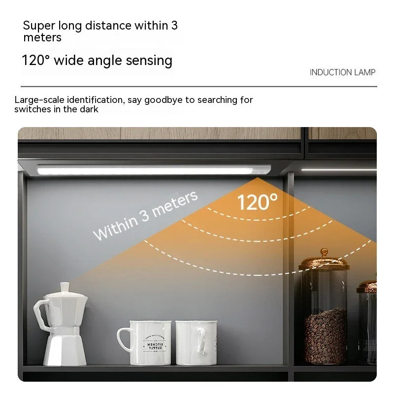Smart Infrared Sensor Lamp Wireless Magnetic Long Cabinet Light With Rechargeable Hallway Wardrobe - Voltora Hub