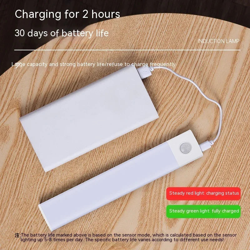 Smart Infrared Sensor Lamp Wireless Magnetic Long Cabinet Light With Rechargeable Hallway Wardrobe - Voltora Hub